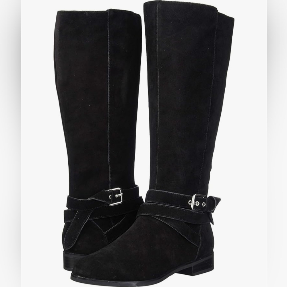 Kensie Capello Black Suede Tall Riding Boots Size 9